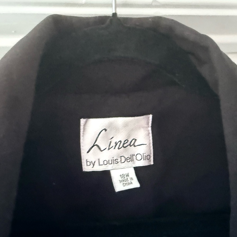 Linea by Louis Dell'Olio black trench coat size 18 W. See video and pics! - Picture 8 of 8